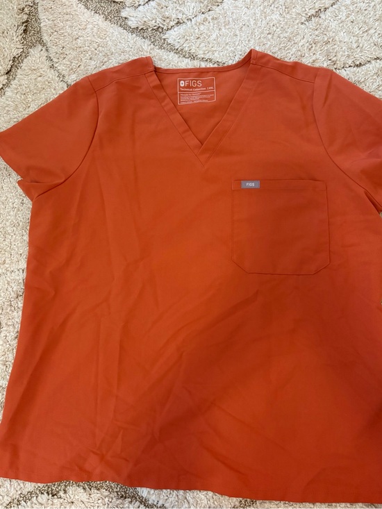 Figs Tops - Figs Women’s V-Neck Scrub Top - Orange